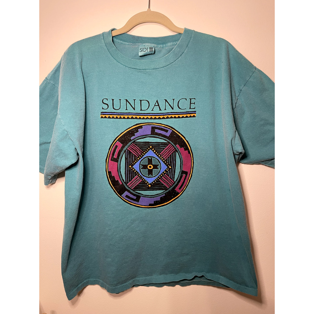 Teal Single-Stitch SUNDANCE Vintage Tee Size Large